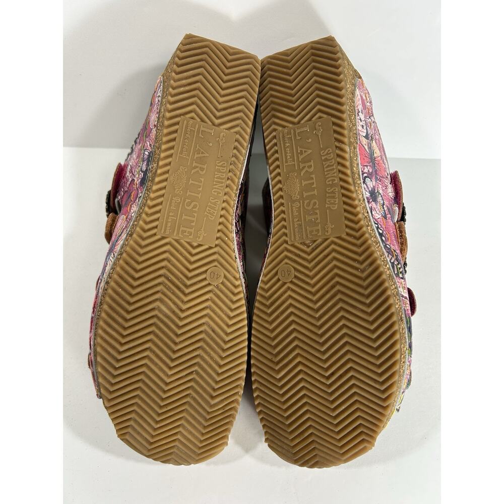 L'Artiste by Spring Step Blessing Mint Multi Leather Slide Sandals Size US 9 - Picture 6 of 7